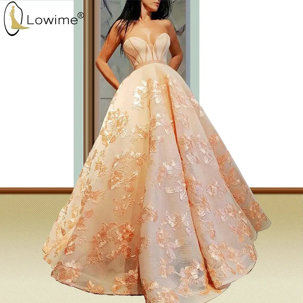 

Vestido De Festa 2020 элегантные вечерние платья с цветочной аппликацией и рюшами в Пол Вечерние платья для выпускного вечера