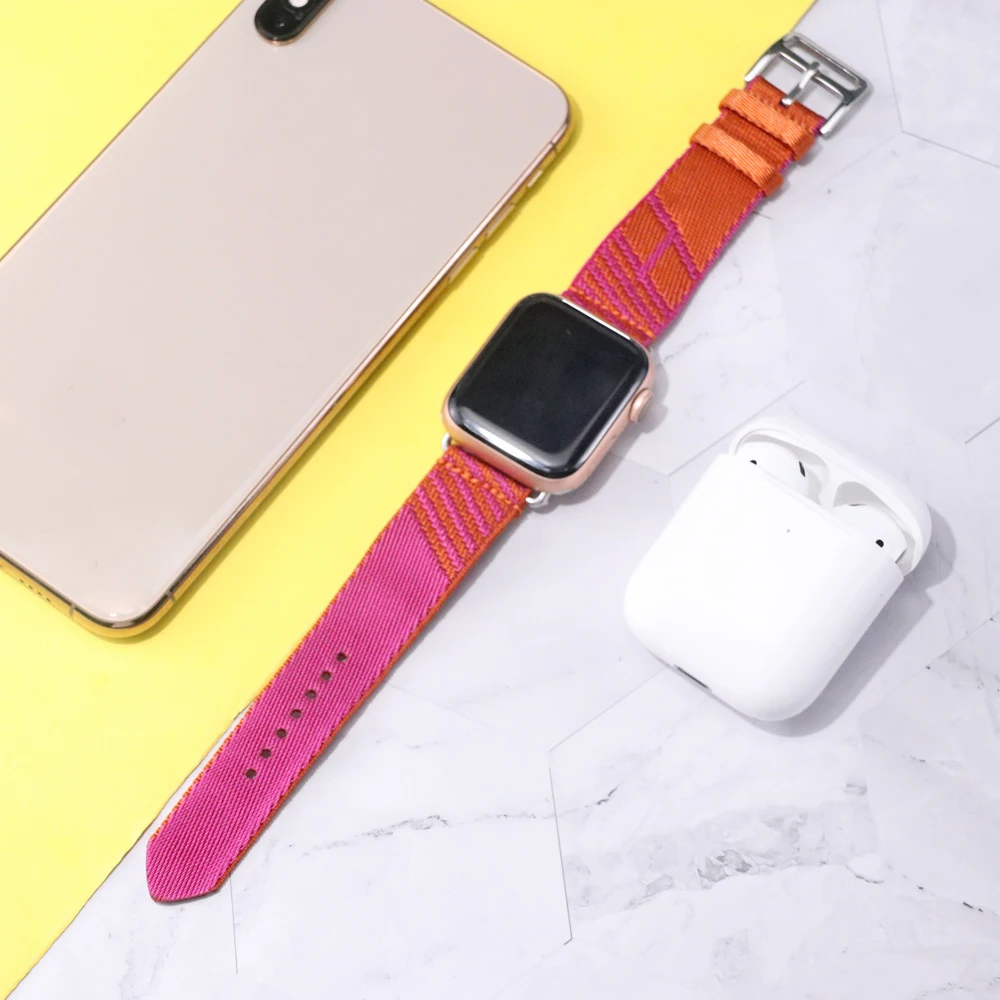 Jumping Single Tour Bracelet for Apple Watch Band 38mm 40mm 42mm 44mm Nylon Braid Sports Correa Strap for IWatch SE 6 5 4 3 2 1