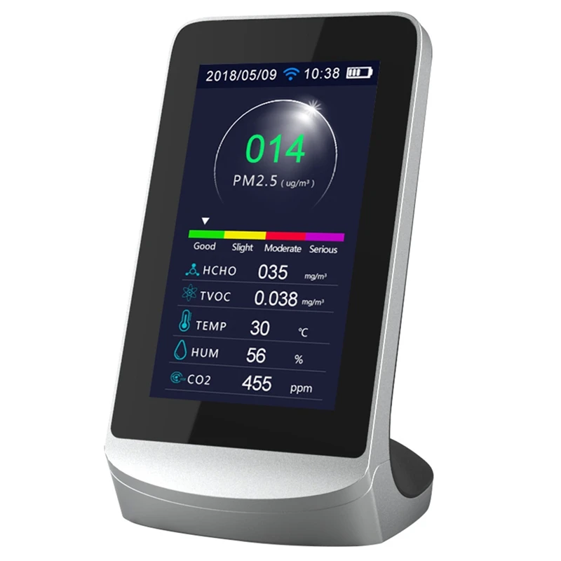 

Retail WIFI Digital LCD Display CO2 Meters TVOC HCHO AQI Carbon Dioxide Detector Gas Analyzer Protable Air Quality Tester