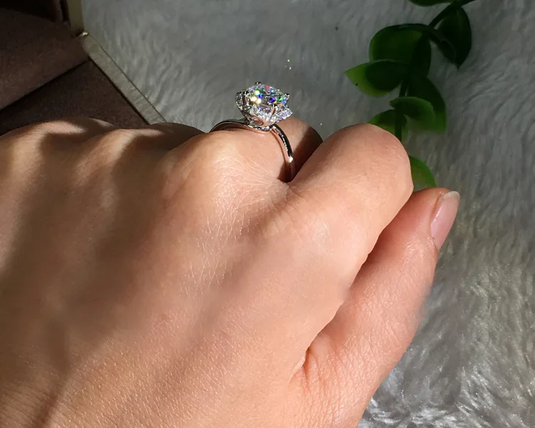 

Sterling Silver 925 Diamond Rings for Women Silver Wedding Rings Filled Womens Couple Necklaces Women Wedding Diamond luxury