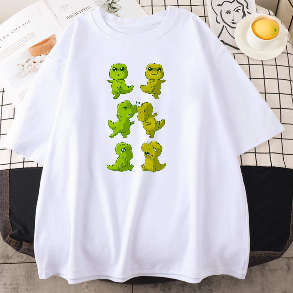 

T-Rex Fusion Cartoon Printing Male Tee Shirt Oversized Short Sleeve Top Short Sleeve O-Neck T-Shirt Fashion Style Man Tee Shirts