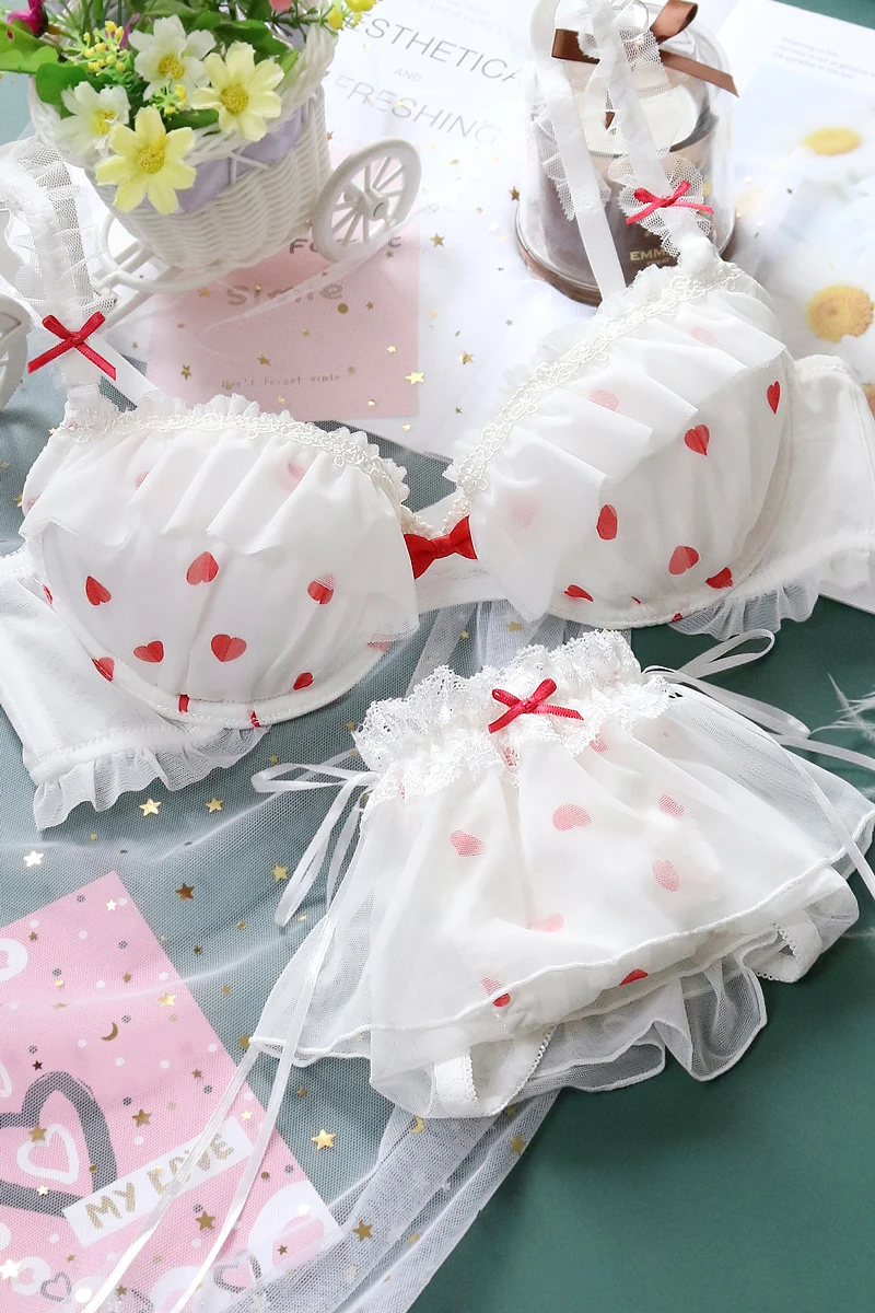 Женские готические наборы бюстгальтер без косточек + трусы нижнее белье 2