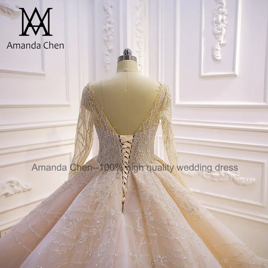 Роскошное блестящее свадебное платье vestito da sposa на заказ с длинным