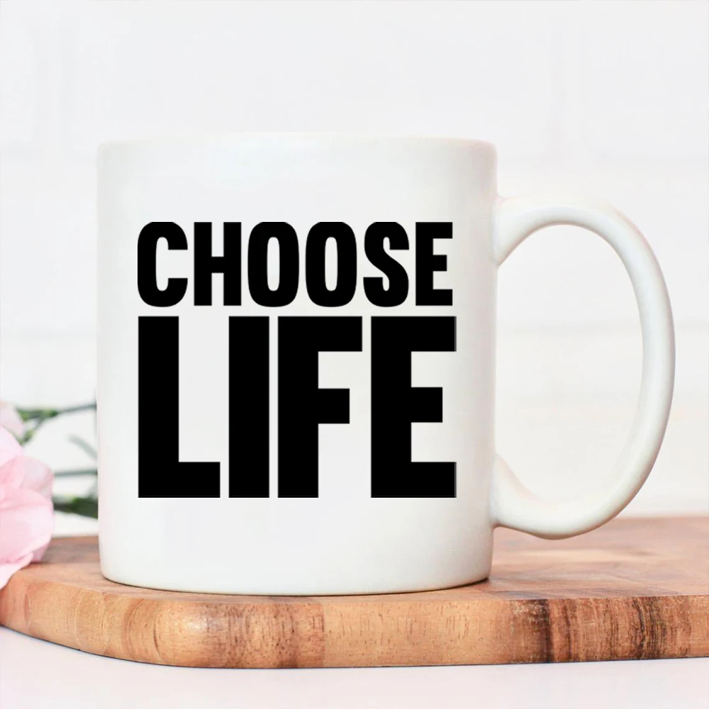 

New Choose Life Water Cup Wham Retro 80's Fancy Dress Concert Printing Coffee Mug Cool Ceramic Mug Juice Mugs Birthday Gift