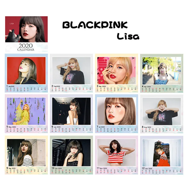 KPOP BlackPink альбом KILL THIS LOVE календарь Настольный Декор Лиза Роза Дженни JISOO FH34 - Color: LISA