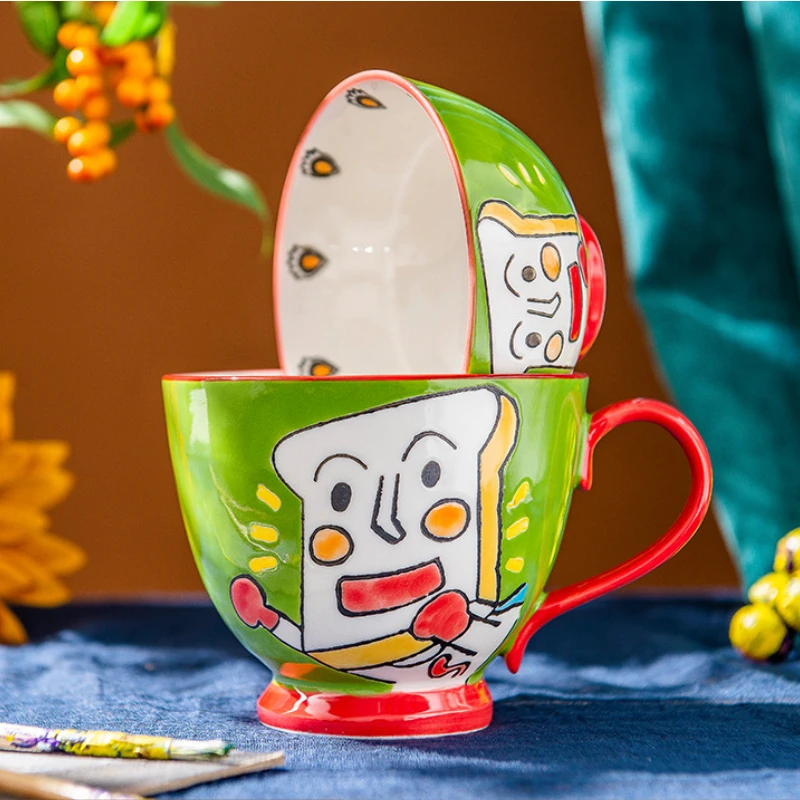 Костяная фарфоровая чашка для молока завтрака чая керамическая красивые