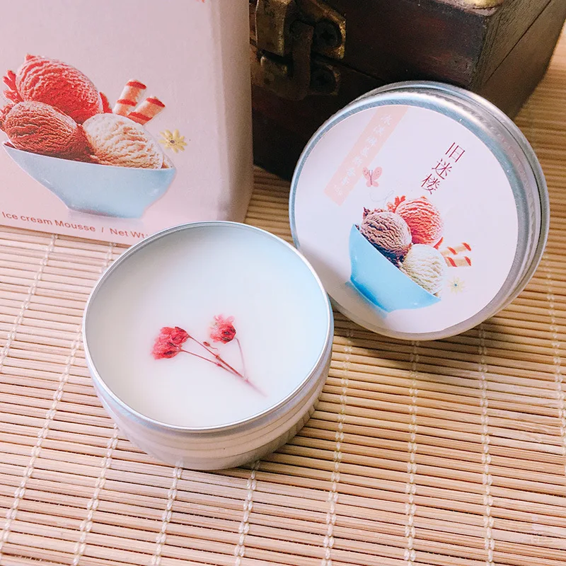 ice cream Новинка, 15 г, твердый парфюм для мужчин и женщин, Цветочный, портативный, Круглый, в коробке, твердый парфюм, Edt, Ept, бальзам, аромат для тела, уход за кожей, эфирное масло - Цвет: ice cream