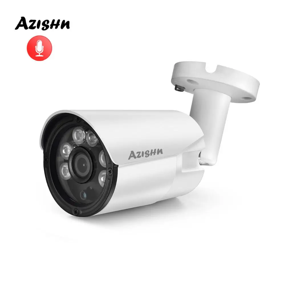 IP камера AZISHN H.265 1080P 2 МП 1/2 8 дюймов SONY IMX307 ONVIF аудио 25fps ночное видение наружная