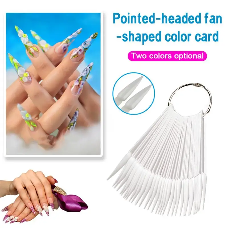40pcs/set White Clear False Nails Tips Fake Nail Art Polish Color Cards Acrylic Practice Chart Palette Display Tool New - купить по