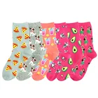 Crazy Chaussette Femme Harajuku, забавные креативные носки с животными, милые носки для еды, пиццы, женские носки, креативные носки с мороженым