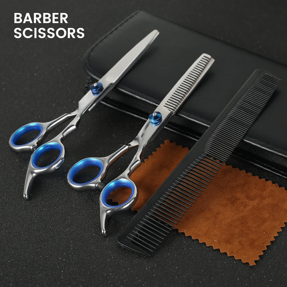 6 Inch Cutting Thinning Styling Tool Hair Scissors Stainless Steel Salon Hairdressing Shears Regular Flat Teeth Blades | Красота и