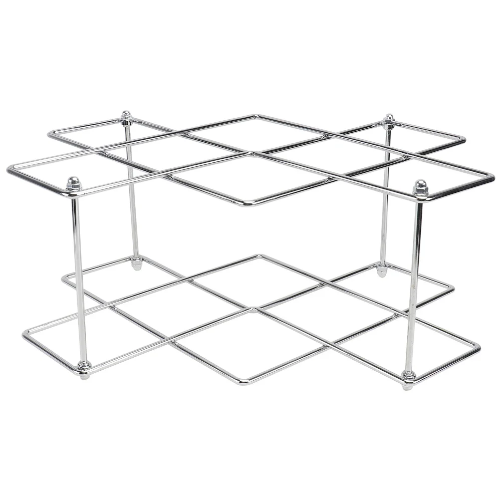 

1pc Iron Art Bottle Stand Display Stand Srorage Rack (Sliver)