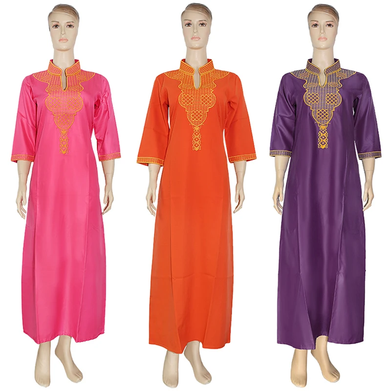 

Traditional African Dresses Women Evening Party Dresses Embroidery Dashiki Clothes Ankara Bazin Boubou Lady Long Dress S3018