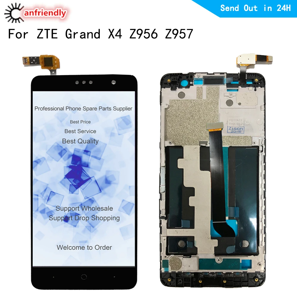 ЖК дисплей и сенсорный экран для ZTE Grand X4 Z956 Z957 Замена с рамкой дигитайзер в сборе