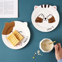 cartoon creative animal breakfast childrens fruit snack plate tableware household snack ceramic plate afternoon tea