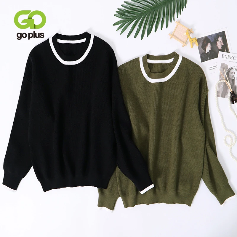 

GOPLUS Woman Sweaters Black Green Jumper Thick Oversized Sweater Tops Pull Femme Hiver Chandails Ropa Mujer Dames Trui C10923