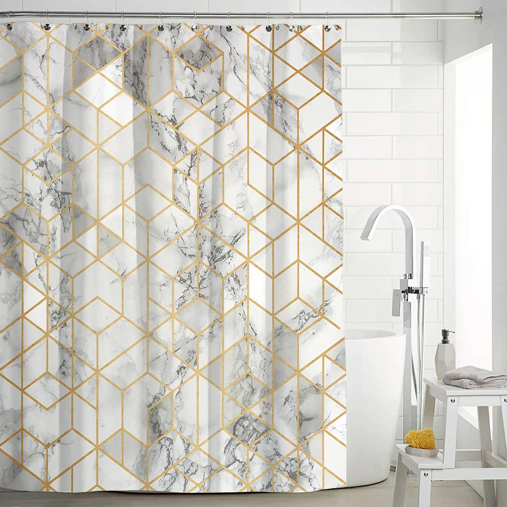 Геометрические декоративные занавески для душа геометрические ванной комнаты