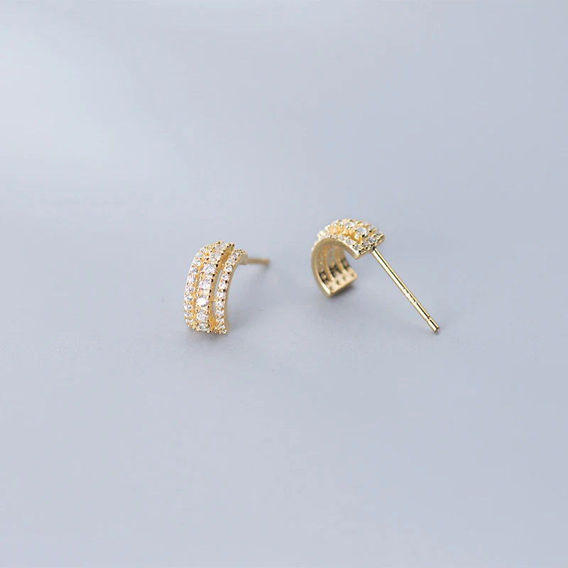 Modian новый 925 стерлингового серебра сверкающие Циркон алфавит C серьги гвоздики