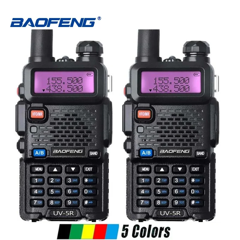Рация Baofeng Uv-5r Talkie VHF UHF Двухдиапазонная, приемопередатчик Hf Uv 5r, любительская радиостанция Uv5r, охотничье радио, 2 шт.