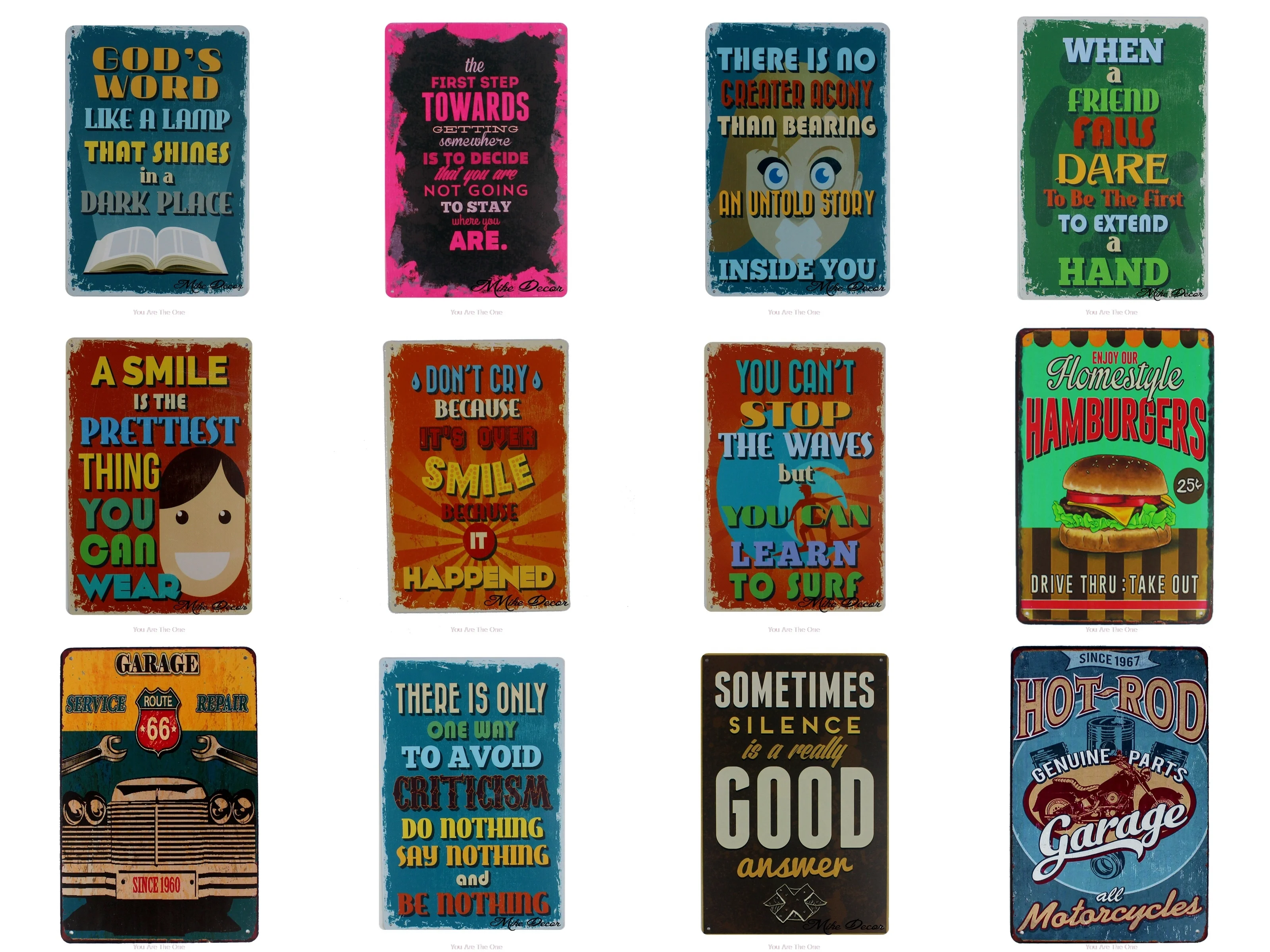 

Metal Tin Signs A Smile Is the Perfect Thing You Can Wear Retro Signs God's word Vintage Home Plaque Metal Painting Wall Decor