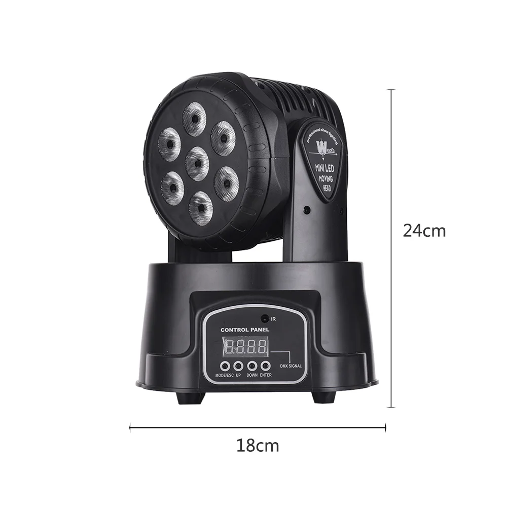 Сценический светильник мини Moving головной 7 светодиодов 4 в 1 RGBW DMX512 9/14 Каналы с