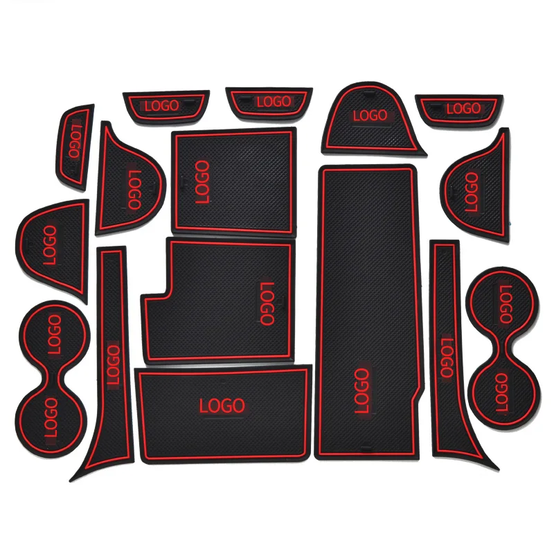 Накладки на двери для Mazda коврики дверей салона автомобиля Нескользящие красного