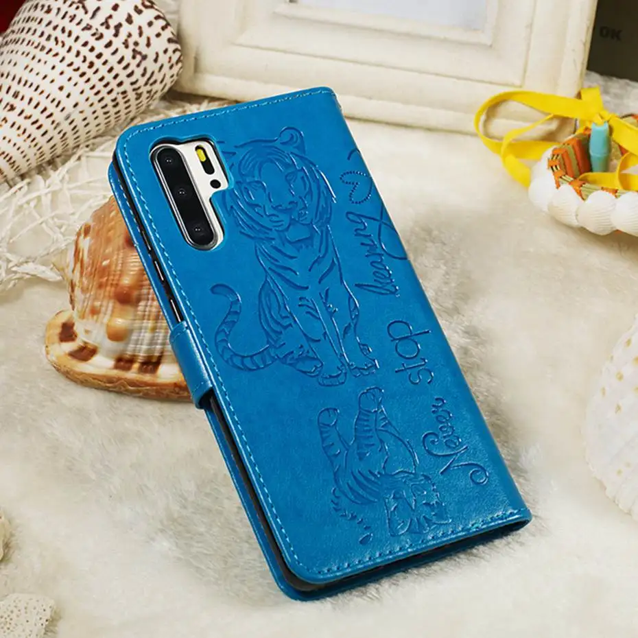 Кожаный флип-чехол с 3D кошкой и тигром для huawei P30 P20 Pro mate 30 Lite P Smart Z Y7 Prime Honor 9X20 Pro 8A 10i Y6