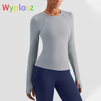wyplosz yoga long sleeve tight running ventilation nude comfortable crop top seamless gym shirts for women wear fitness workout