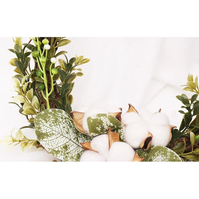 

DIY Crafts Easter Garland Rattan Wreath Artificial Flower Plant Home Window Wall Door Hanging Decoration