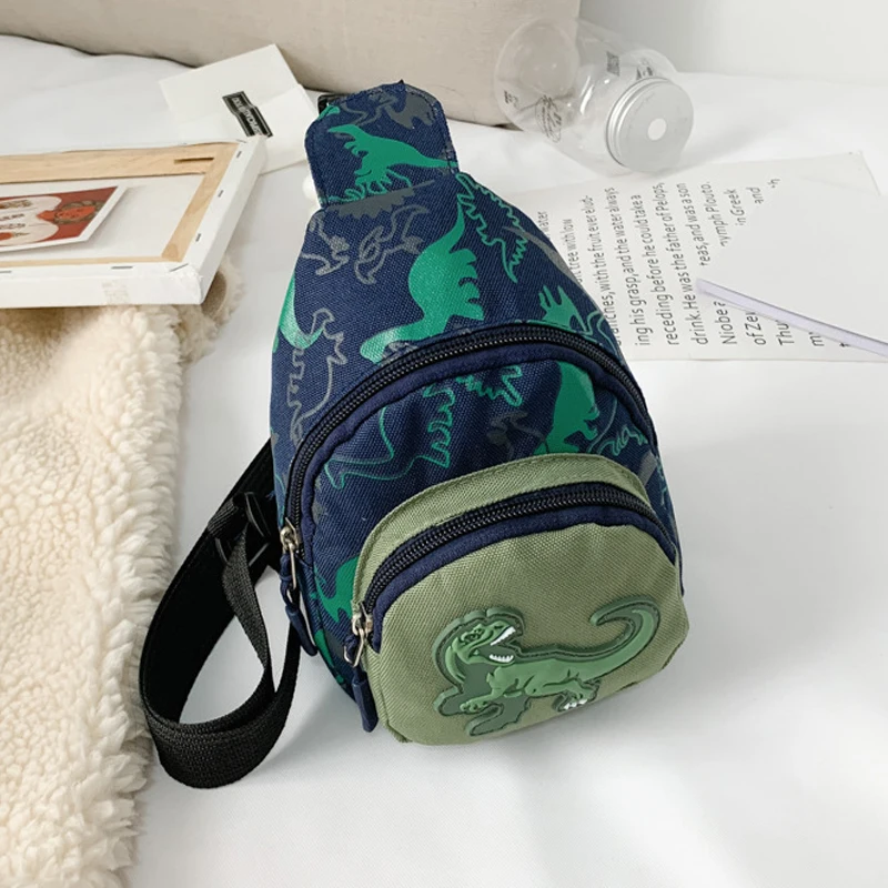 

Travel Wild Chest Bag Cartoon Camouflage Dinosaur Shoulder Bag Girl Small Money Purse Fashionable Cute New Crossbody Bags
