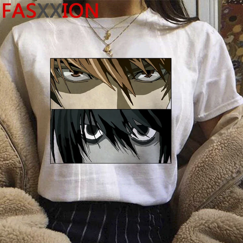 

Футболка Death Note женская белая, винтажная Милая Эстетическая одежда в стиле Харадзюку, графический рисунок в стиле Харадзюку