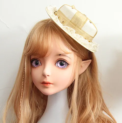 (Dollkii 08) Женская силиконовая смола косплей BJD крестообразная маска для головы