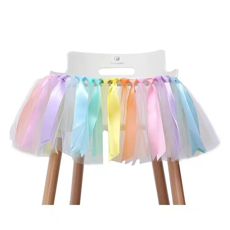 Детская Первая Радужная тема на день рождения высокий стул пачка с одной