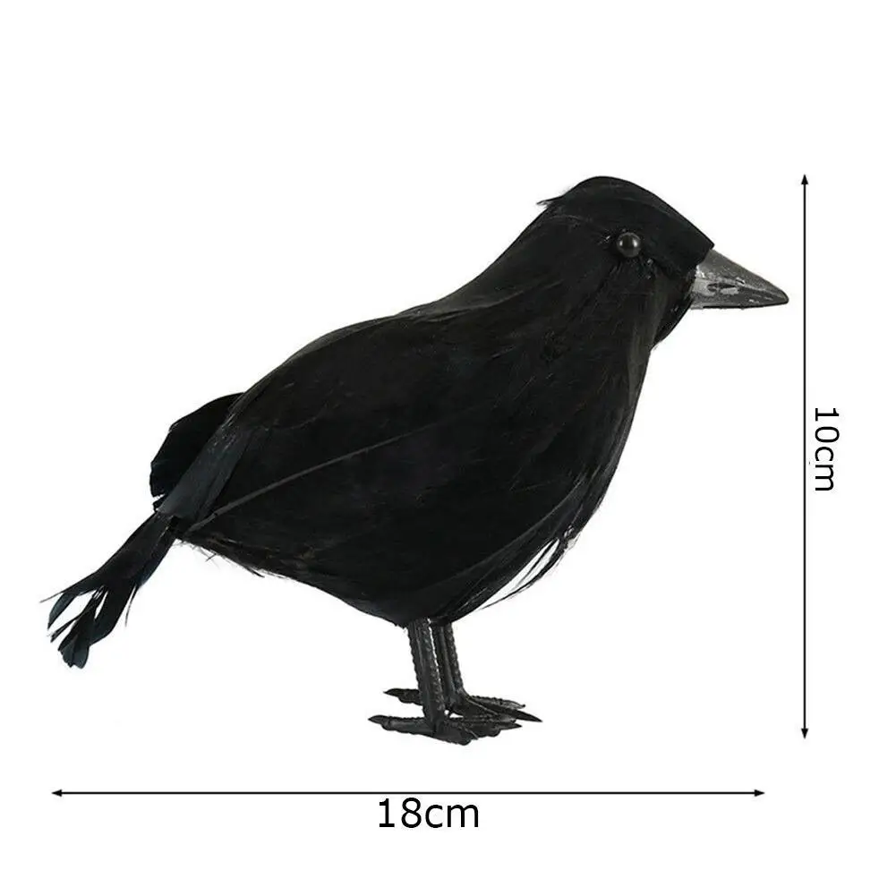 

Montessori Simulation Standing Black Crow Model Toy Prop Halloween Decoration Garden Toys Lifelike Crow-shaped Supplies Real