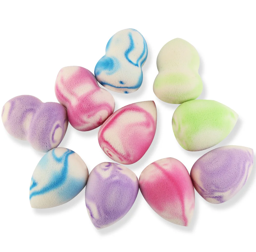 10 Pcs Soft Mix Color Makeup Sponge Face Beauty Cosmetic Pow