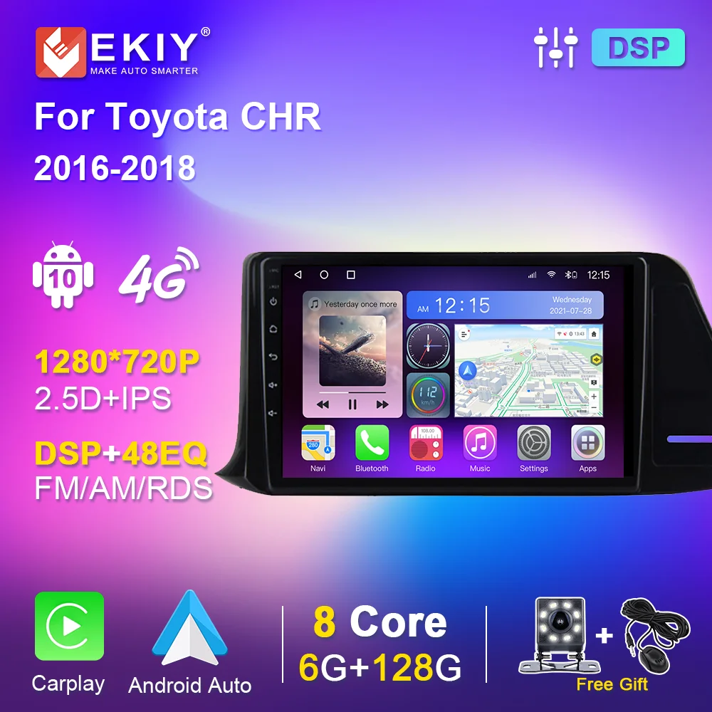 Автомобильный радиоприемник для Toyota CHR 2016 21017 2018 + Android 10 мультимедийный DVD-плеер
