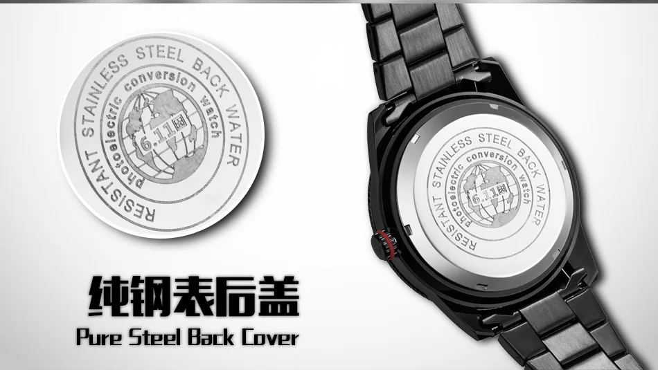 611 солнечные часы лучший бренд часы Мужские reloj macsulino light kinetic energy кварцевые часы со стальным ремешком водонепроницаемые часы с календарем Мужские