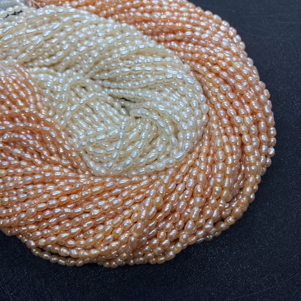 

AA Grade High-quality Natural Freshwater Rice Pearls 3.2-3.5mm Are Used To Make Jewelry Earrings Trend. Women's Jewelry DIY