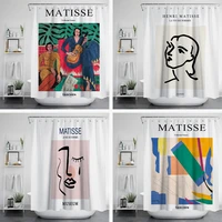 Famous Painting Waterproof and Mildew Proof Shower CurtainNordic Style Shower Curtain Set Hook Home Decoration Bathroom Curtains