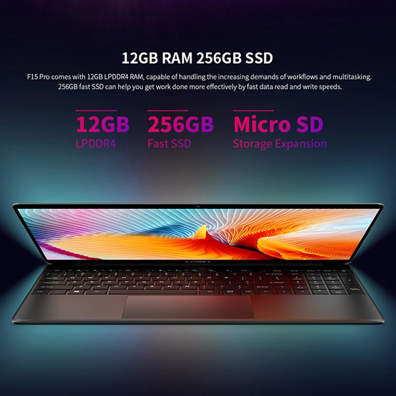 Teclast F15 Pro ноутбук с 15 6-дюймовым дисплеем 6x1920 12 Гб ОЗУ 1080 ПЗУ |