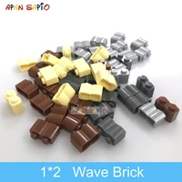 100pcs diy building blocks figures wave bricks 1x2 dots educational creative plastic toys for children compatible with 30136