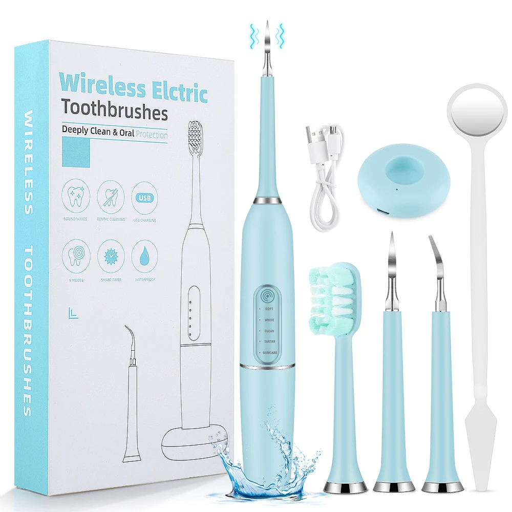 

Sonic Electric Toothbrush Set for Adult Kid Dental Calculus Remover Washer IPX7 Waterproof Teeth Brush Whitening Stains Cleaner