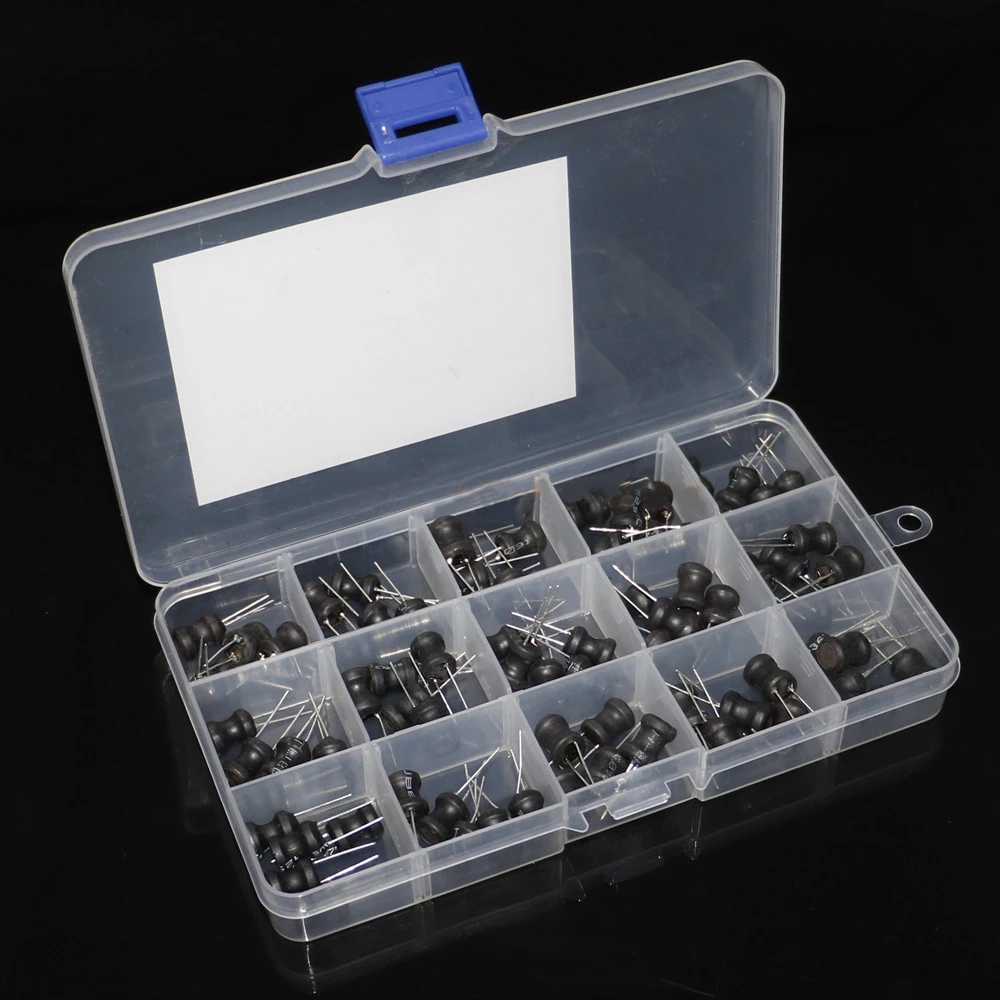 

75PCS/Box 8*10mm Inductance Power Inductor Kit 4.7UH 10UH 22UH 33UH 47UH 68UH 100UH 220UH 330uh 470uh 680uh 1MH 10MH Inductors