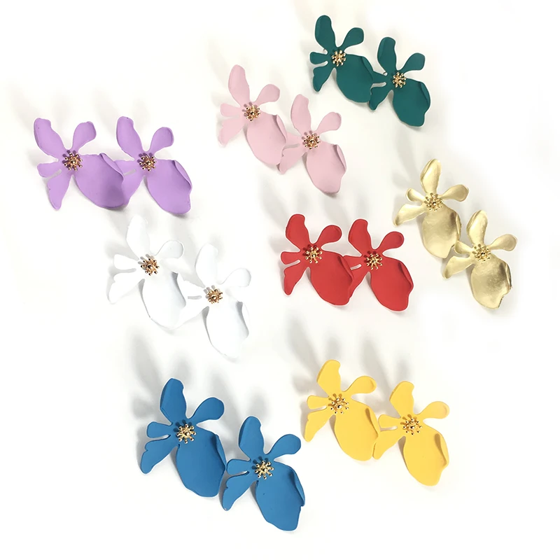 Женские серьги-гвоздики с большими цветами элегантные милые серьги в Корейском