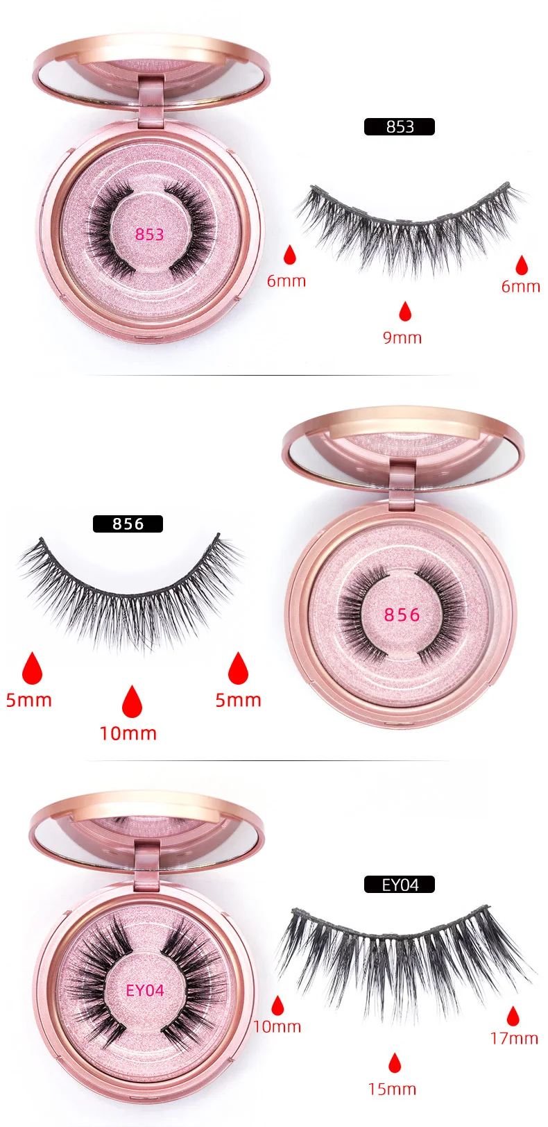 genailish magnetic eyelashes& magnetic eyeliner kit 5 magnets false eyelashes handmade natural 2 pairs lashes makeup tools set