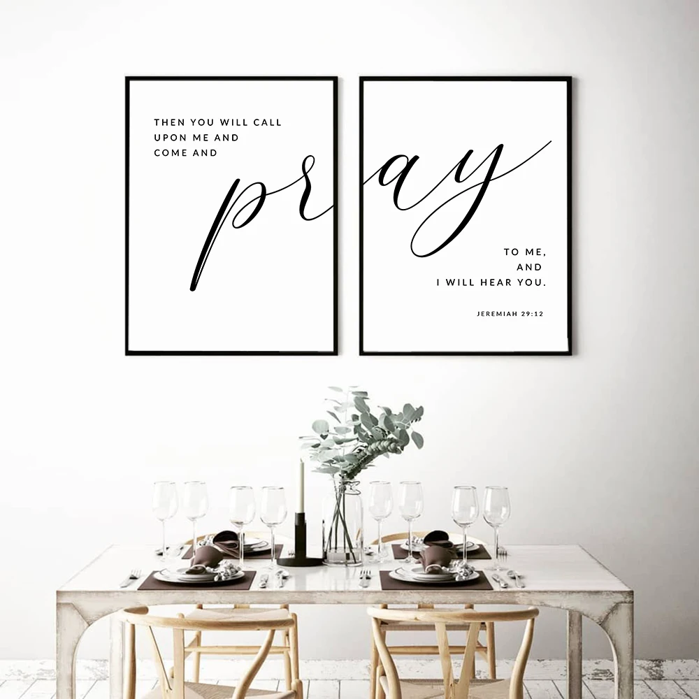 

Minimalist Poster Jeremiah Pray To Me Canvas Painting Quote Nordic Art Print Bible Verse Wall Picture For Living Room Home Decor