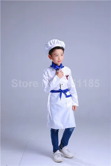 

Halloween Cosplay Restaurant Chef Cook Uniform Children Catering Hat Kids Kitchen Waiter Clothing Sets Baking Role Play Costumes