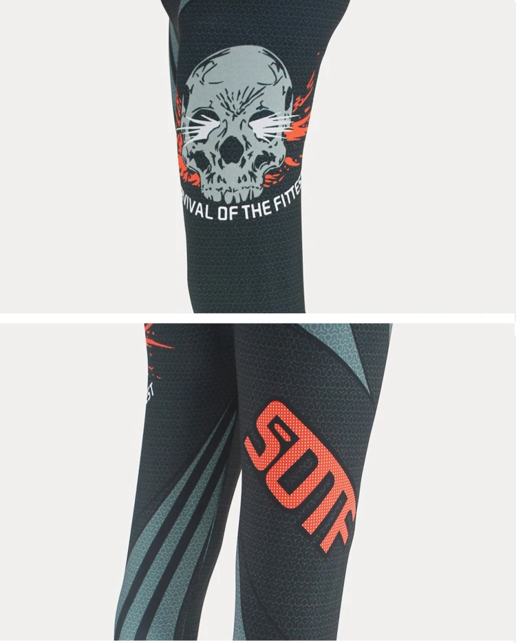 Suotf MMA тренировочный компрессионный Джерси и брюки, стреч череп Рашгард, KickBoxing, плотная длинная футболка для фитнеса, Муай Тай, одежда для фитнеса