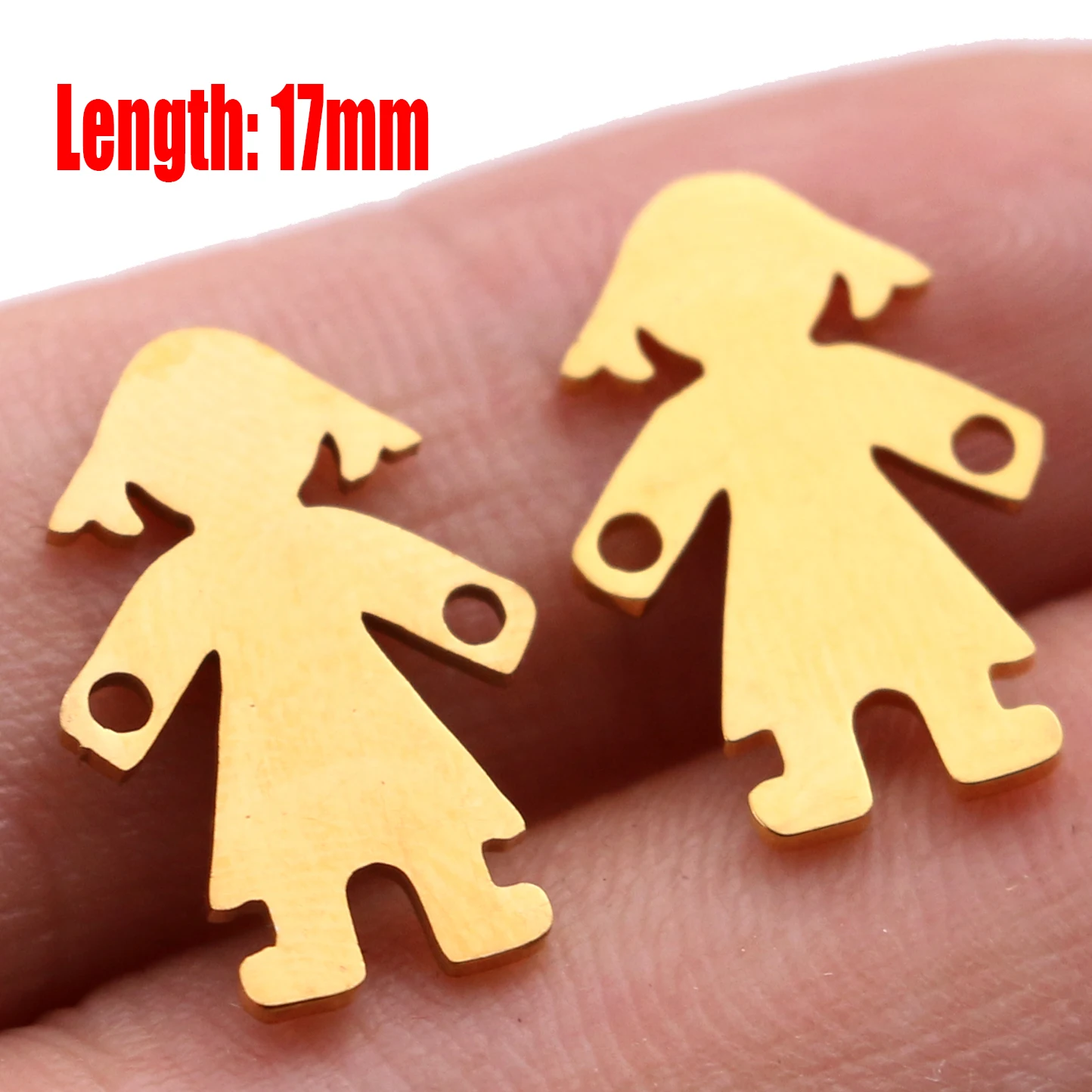 5pcs Family Chain Stainless Steel Pendant Necklace Parents and Children Necklaces Gold/steel Jewelry Gift for Mom Dad New Twice - Цвет: Gold15