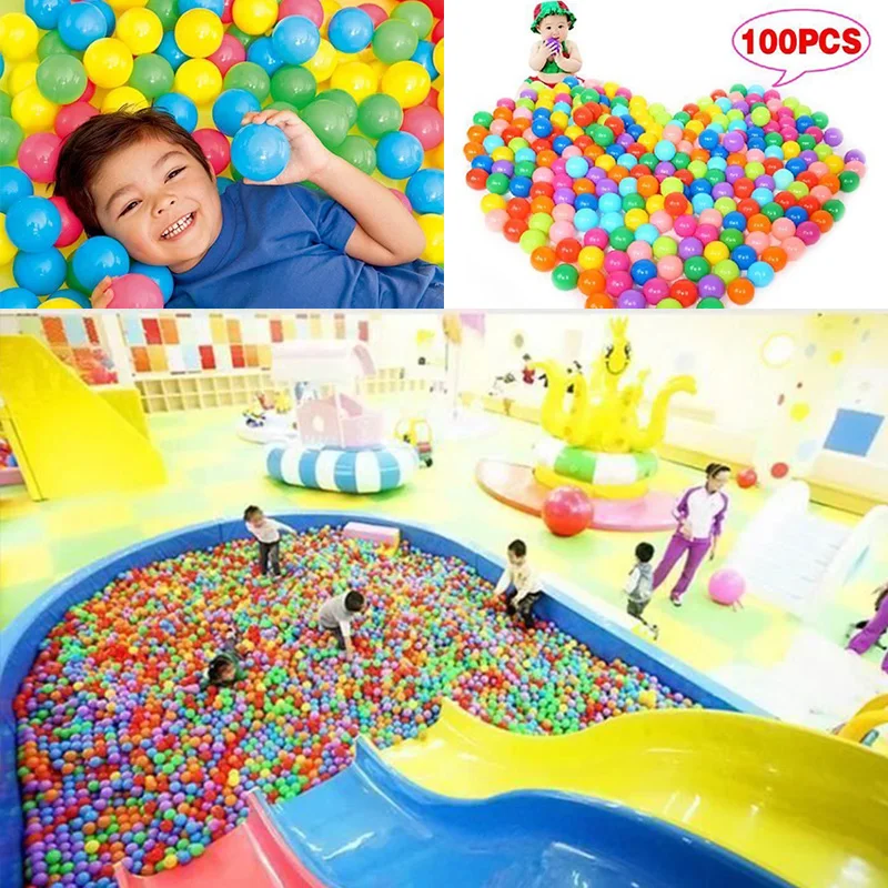 50/100 Pcs Fun Sports Colorful Oversized Eco-Friendly Soft Plastic Water Pool Ocean Wave Ball Outdoor Indoor Baby Funny Toys | Игрушки и